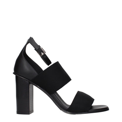 Black Fabric Platform Sandals