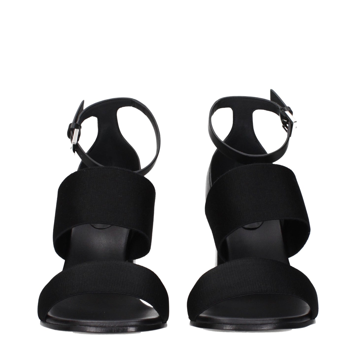 Black Fabric Platform Sandals