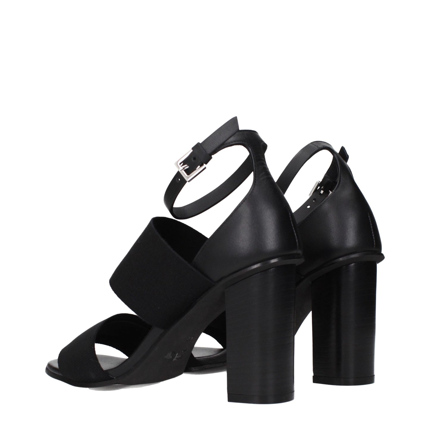Black Fabric Platform Sandals