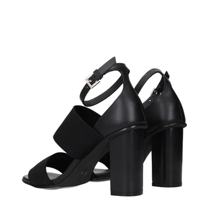 Black Fabric Platform Sandals