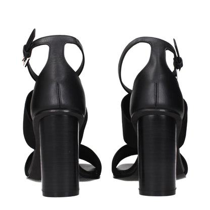 Black Fabric Platform Sandals