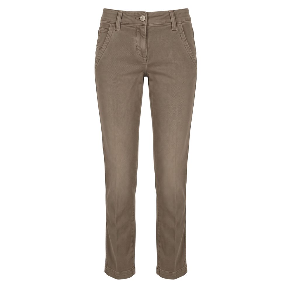 Brown Cotton Women Pants
