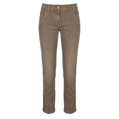 Brown Cotton Women Pants