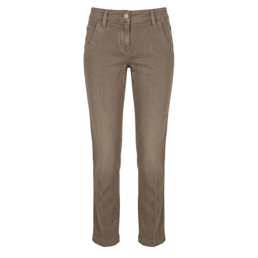 Brown Cotton Women Pants