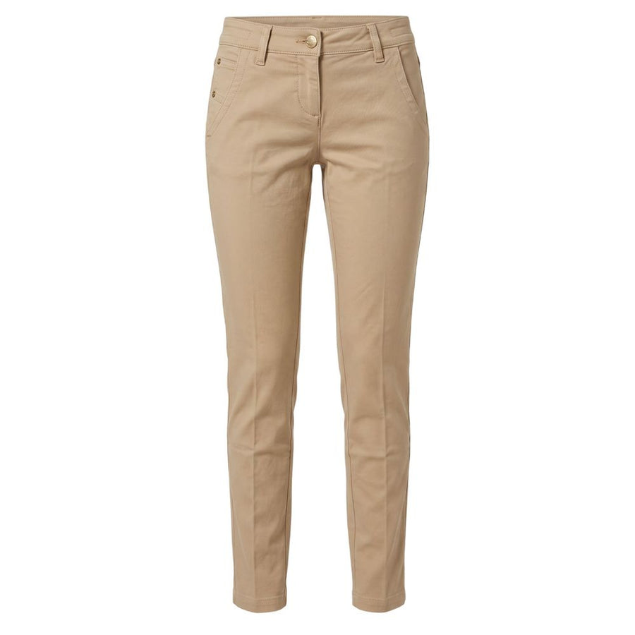 Beige Cotton Women Pants
