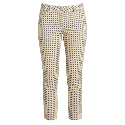 Beige Cotton Women Pants
