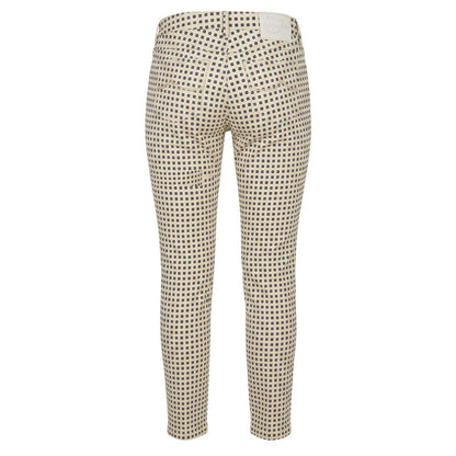 Beige Cotton Women Pants