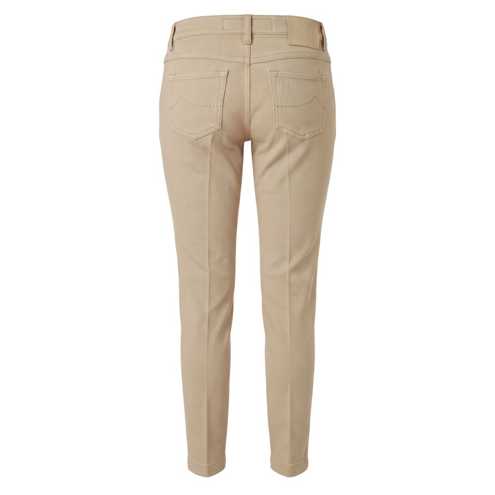 Beige Cotton Womens Pant