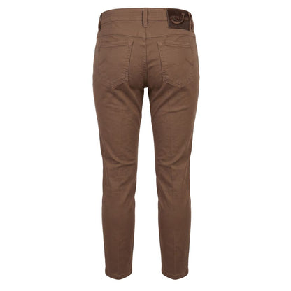 Brown Cotton Women's Pants