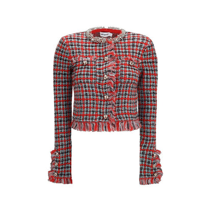 Red Cotton Full-Length Jacket