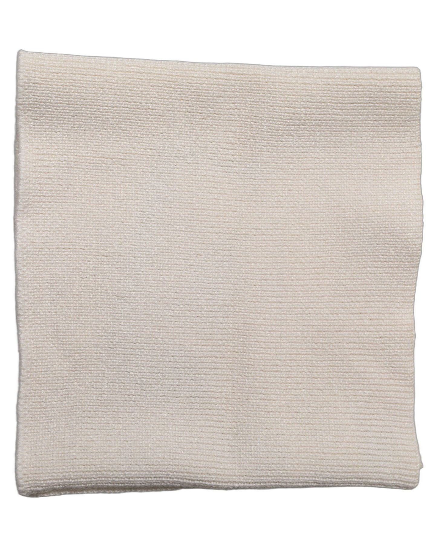 Men White Polyester Knitted Neck Warmer Scarf