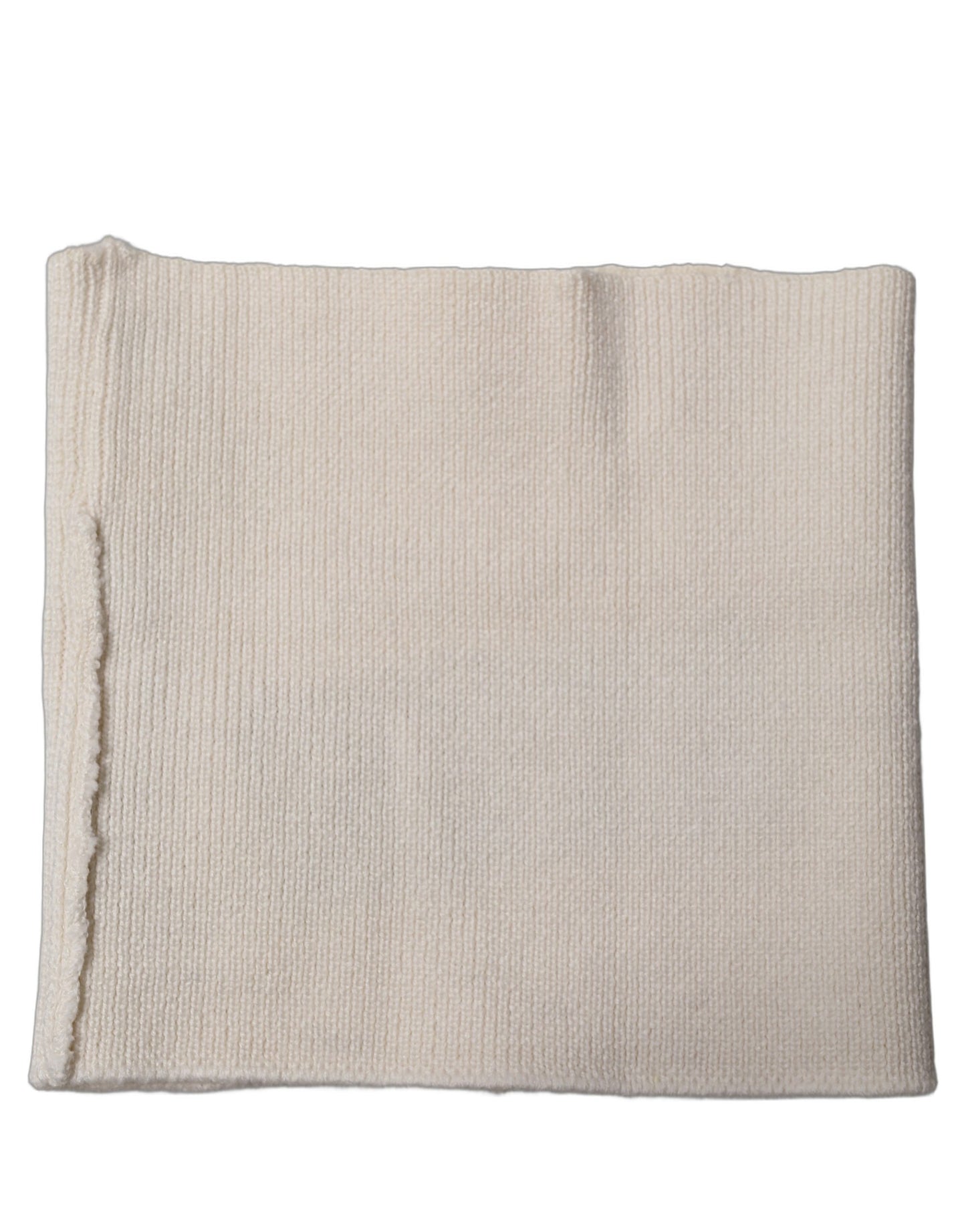 Men White Polyester Knitted Neck Warmer Scarf