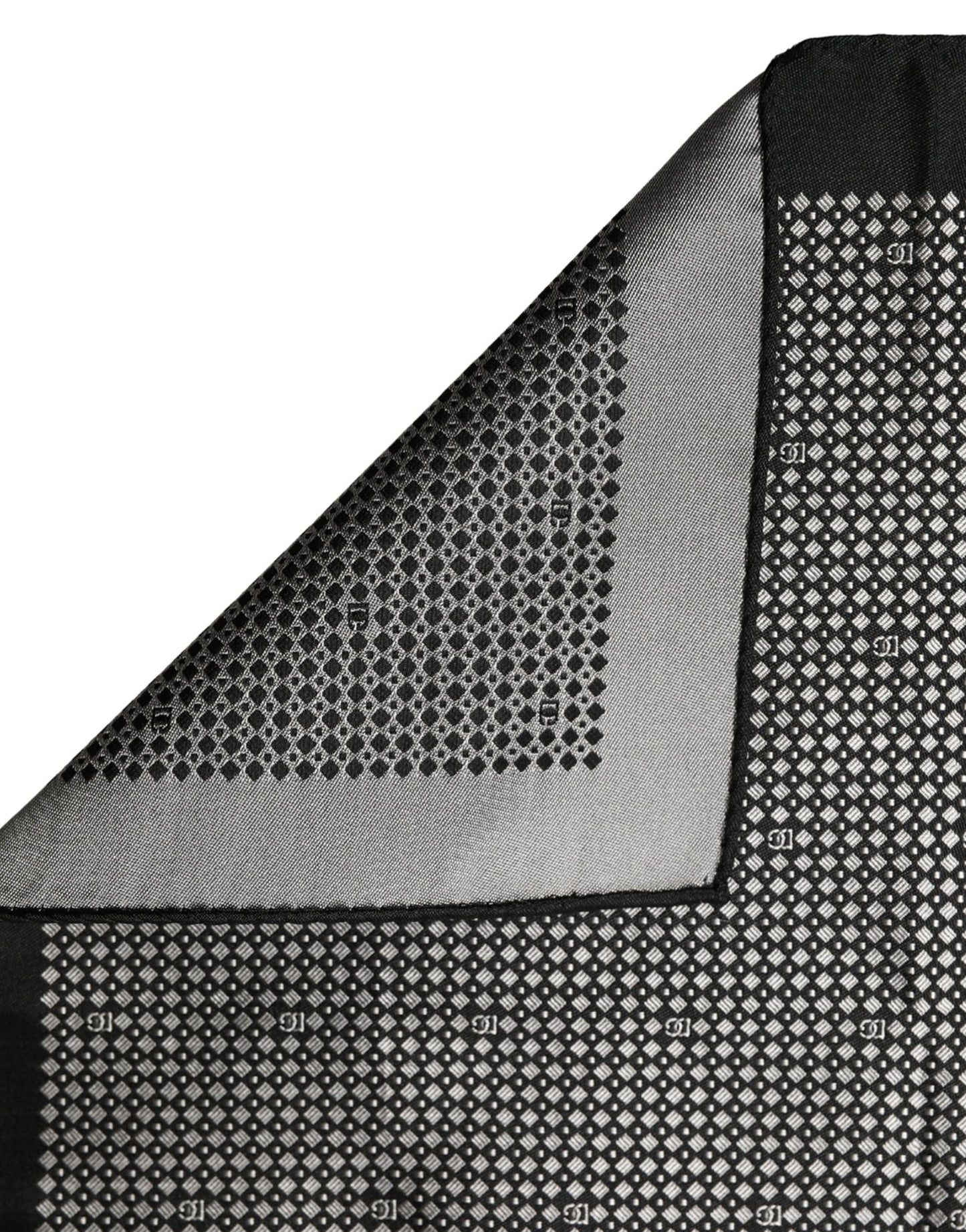 Black White Patterned Pocket Square Scarf