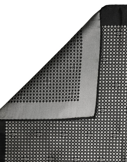 Black White Patterned Pocket Square Scarf