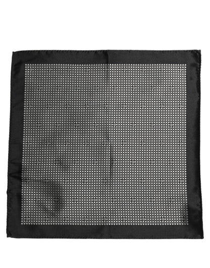 Black White Patterned Pocket Square Scarf