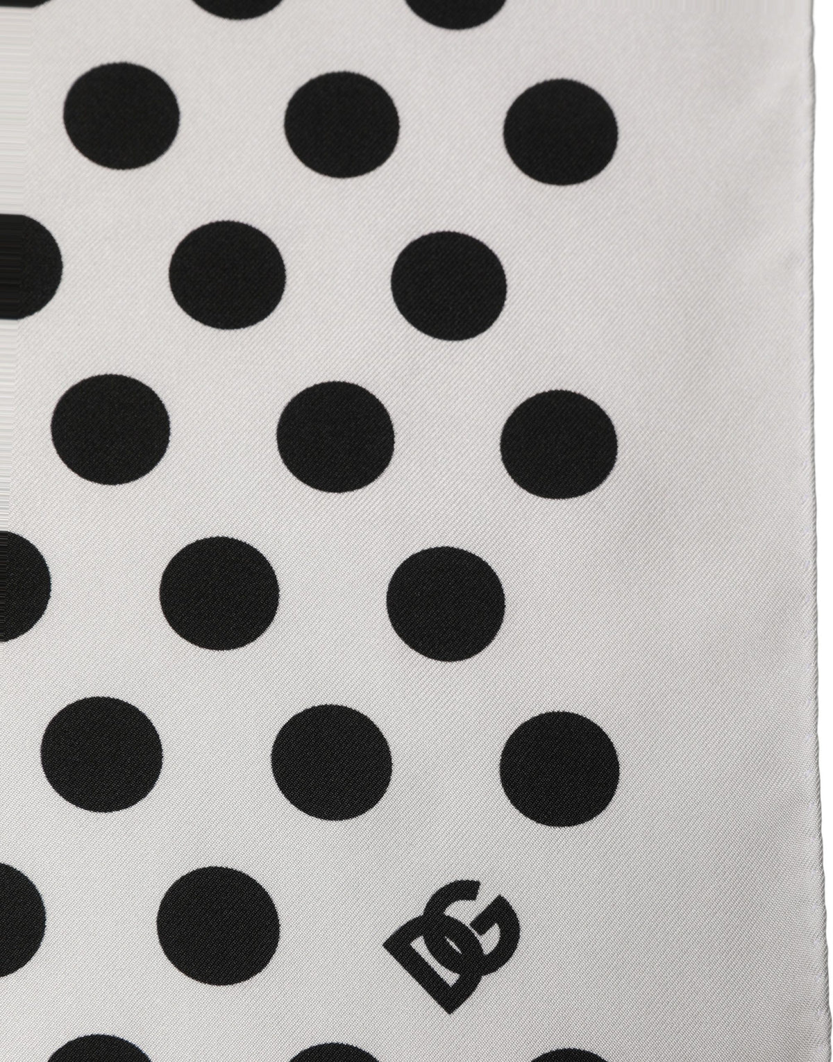 White Black Polka Dot Square Foulard Scarf