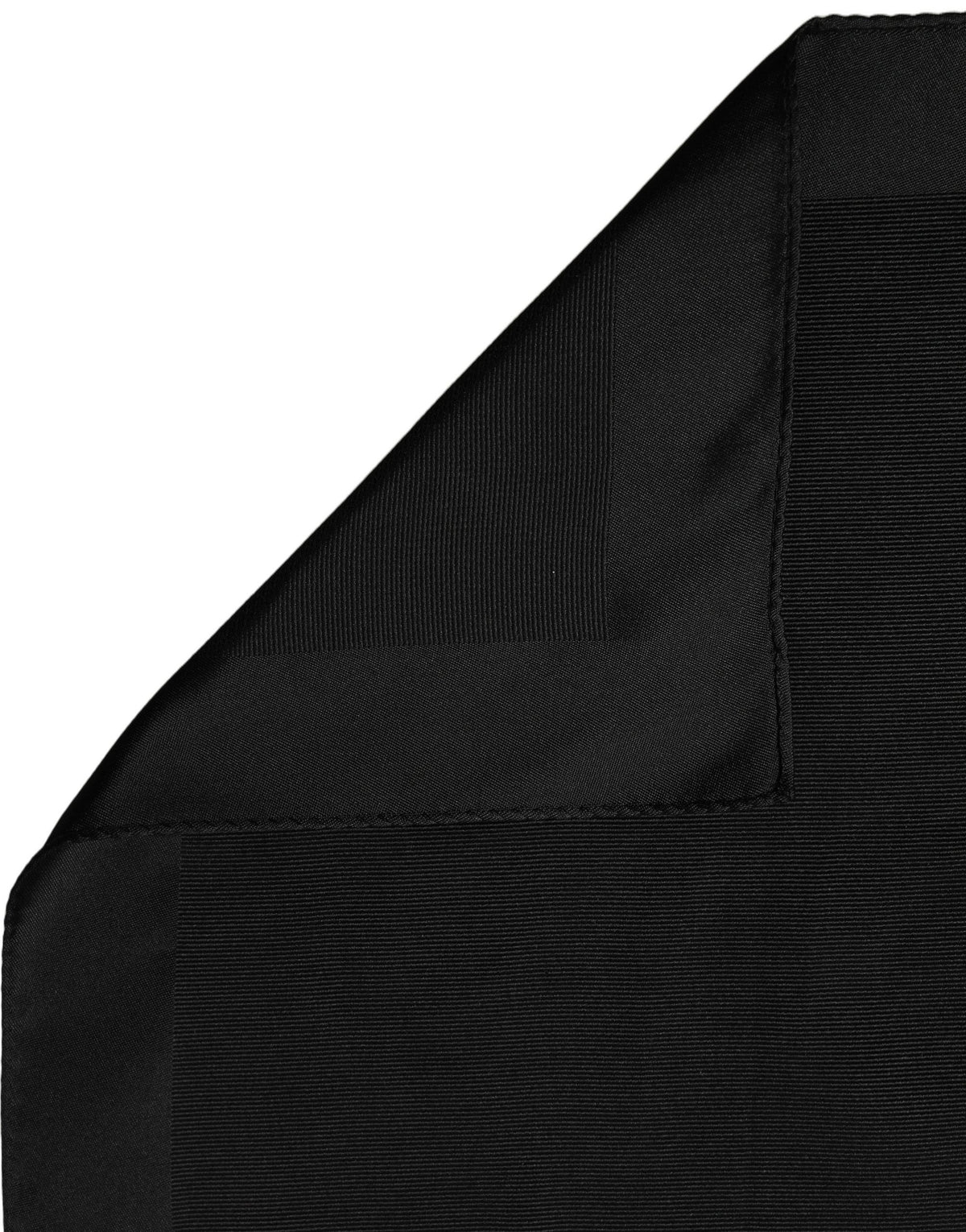 Black Silk Square Handerkerchief Pocket Scarf