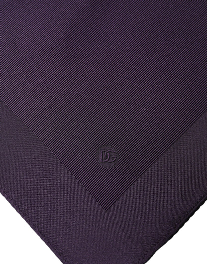 Men Purple Square Handerkerchief Pocket Scarf