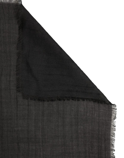 Black Silk Wool Fringed Men Lace Stole Scarf