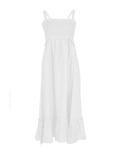 White Linen Casual Dress