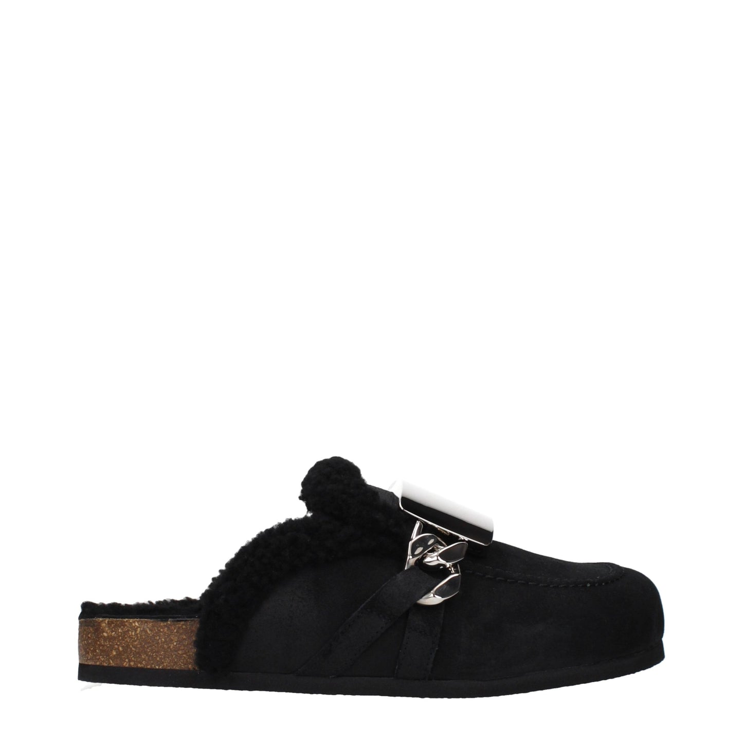 Black Leather Slippers