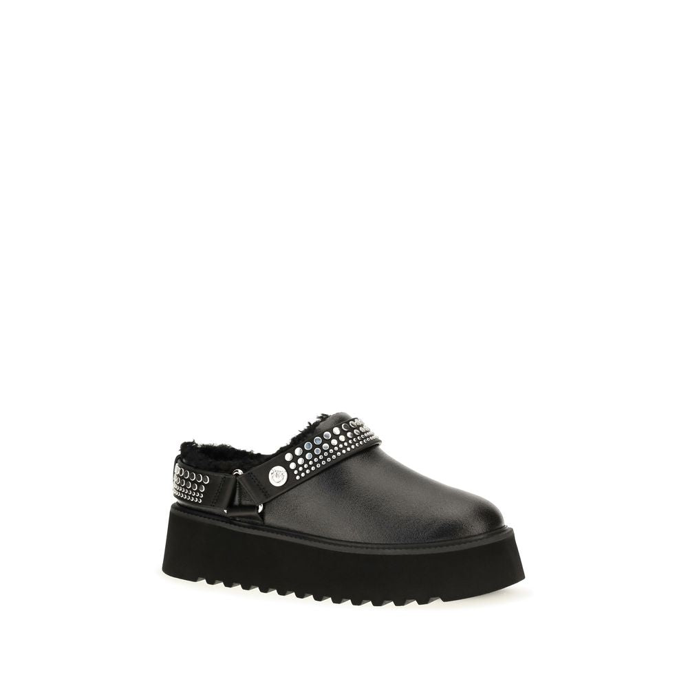 Black Calf Leather Bos Taurus Clogs