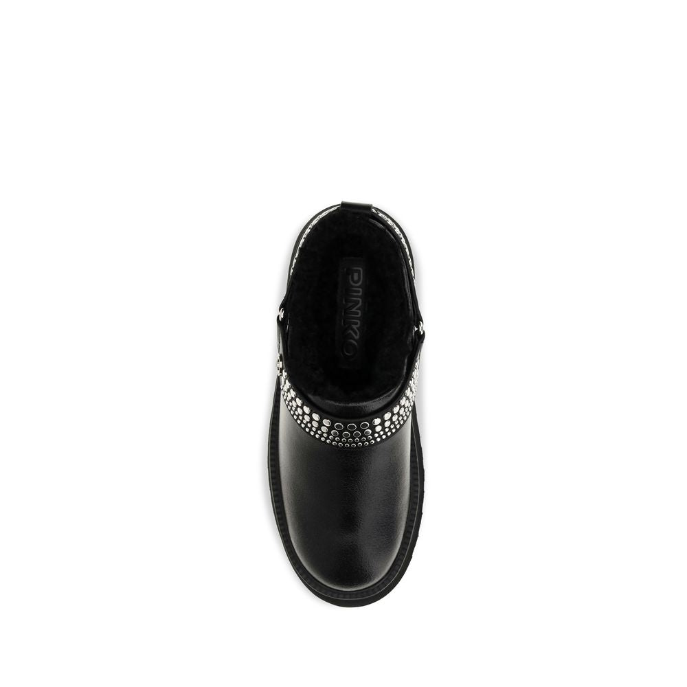 Black Calf Leather Bos Taurus Clogs