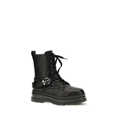 Black Calf Leather Bos Taurus Lace-Up Boots