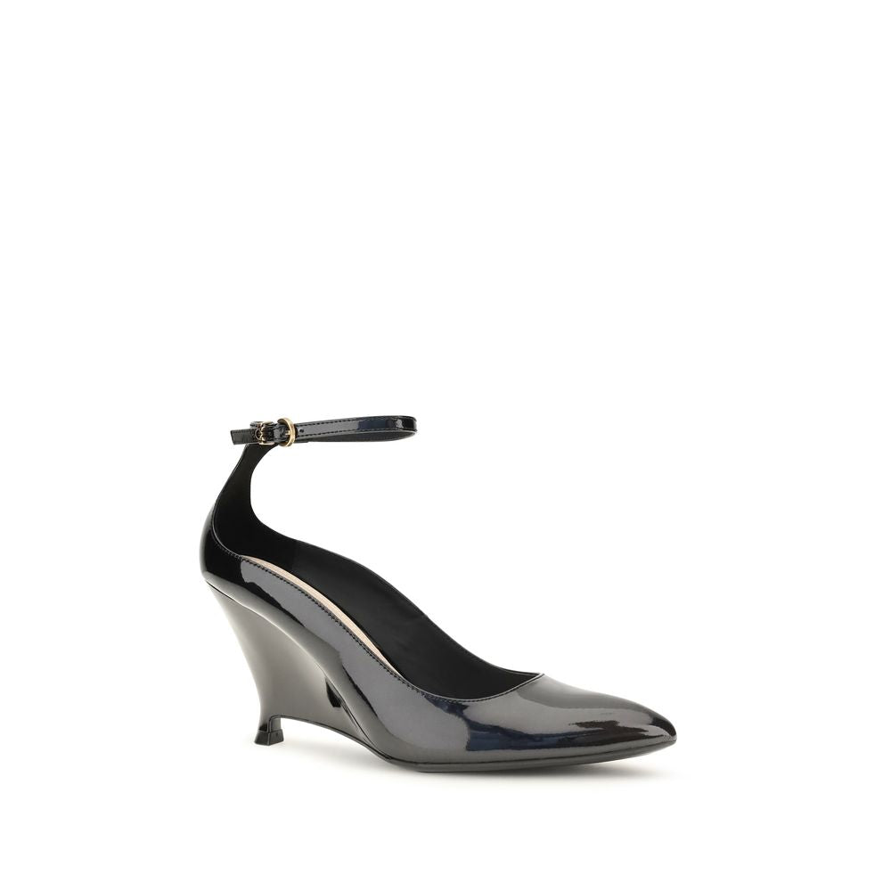 Black Calf Leather Bos Taurus Platform Pumps