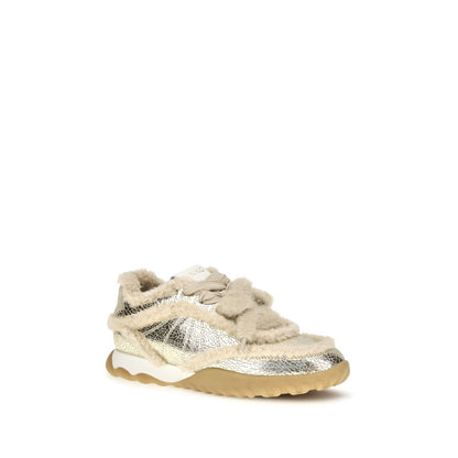 Silver Calf Leather Bos Taurus Chunky Sneakers