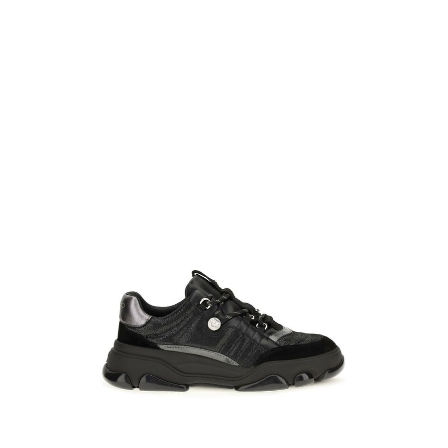 Black Calf Leather Bos Taurus Chunky Sneakers