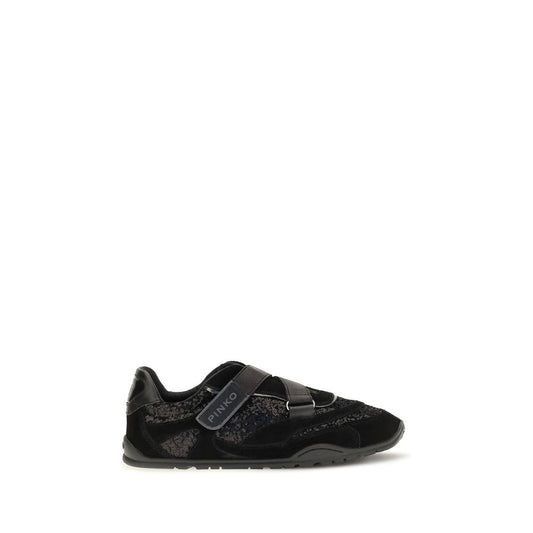 Black Suede Leather Athletic Sneakers