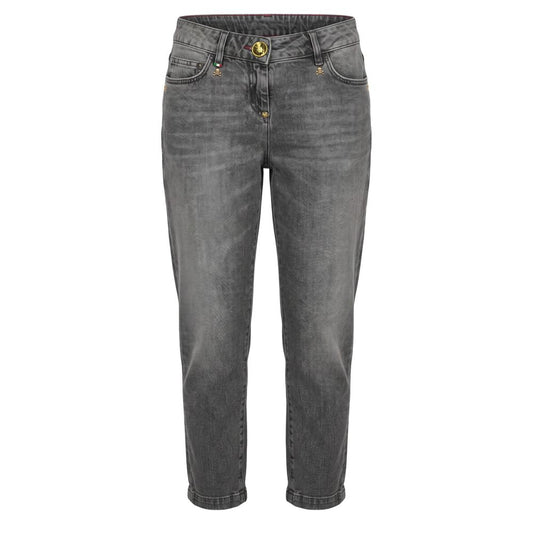 Grey Cotton Women Jeans