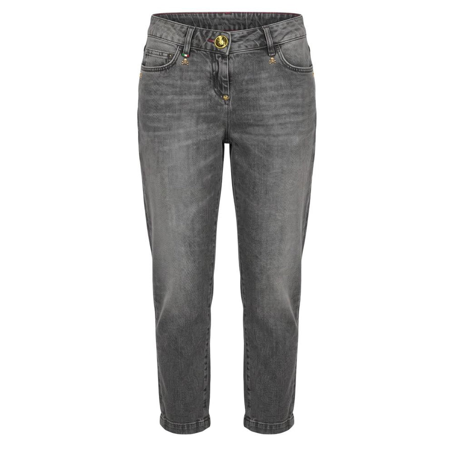 Grey Cotton Women Jeans