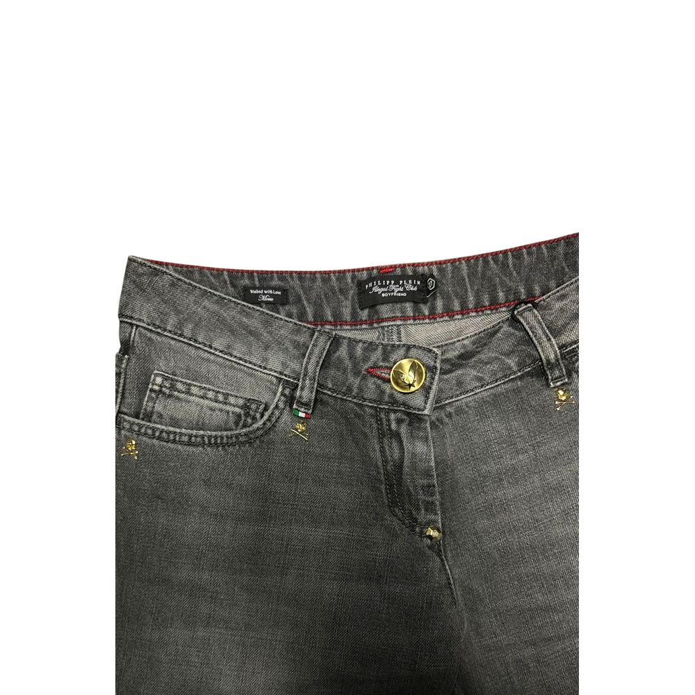 Grey Cotton Women Jeans