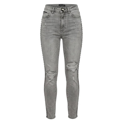 Grey Cotton Women Pants
