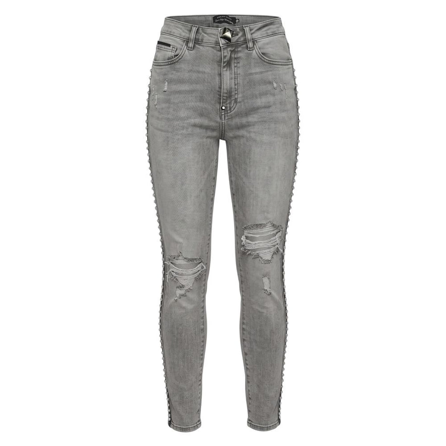 Grey Cotton Women Pants
