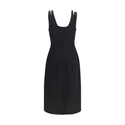 Black Wool Oves Aries Casual Dress