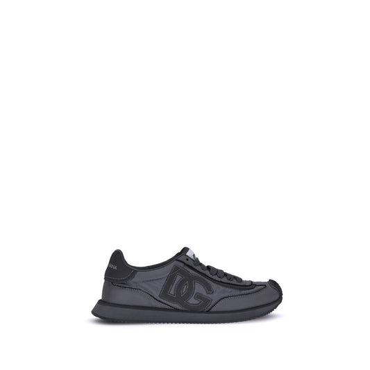 Black Fabric Athletic Sneakers