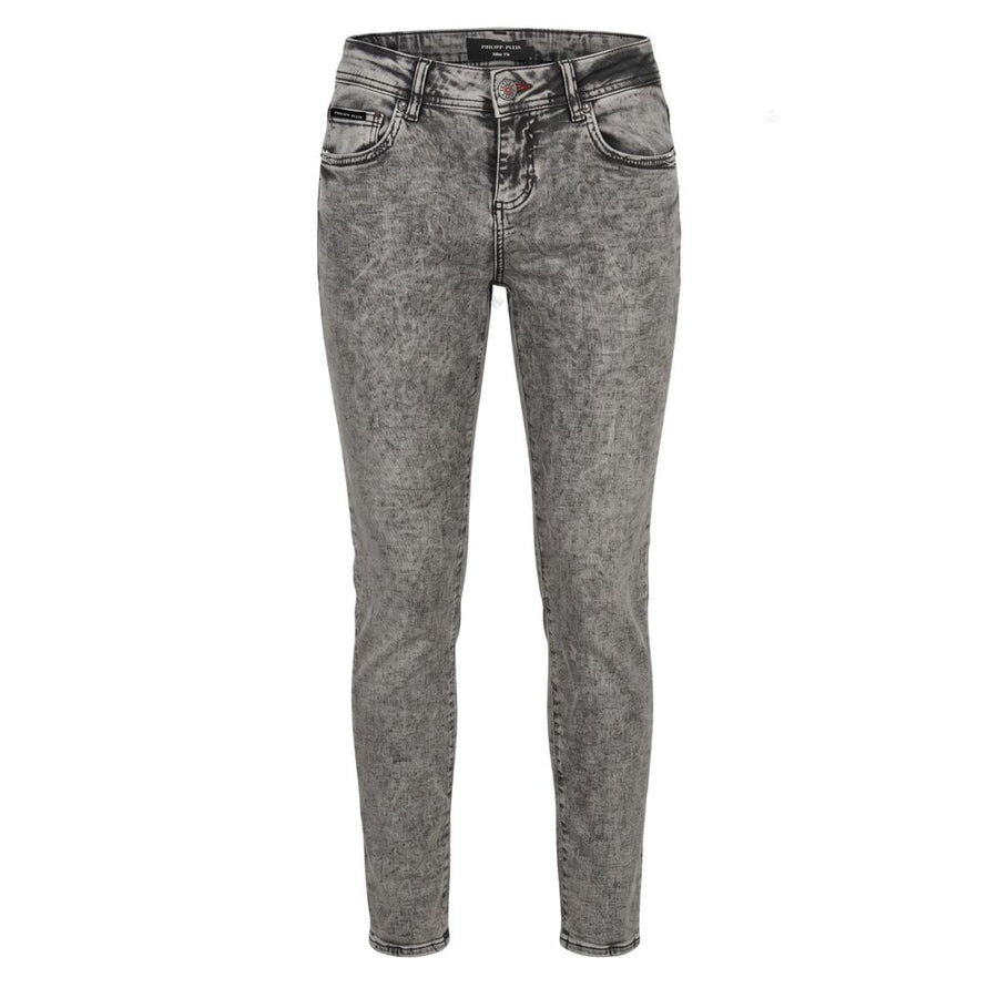 Grey Cotton Women Jeans