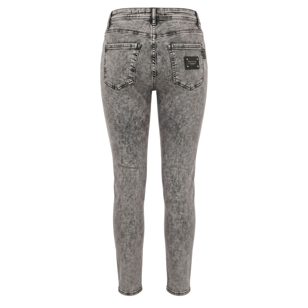 Grey Cotton Women Jeans