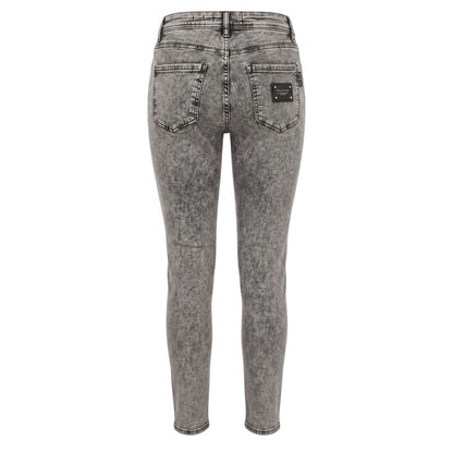Grey Cotton Women Jeans