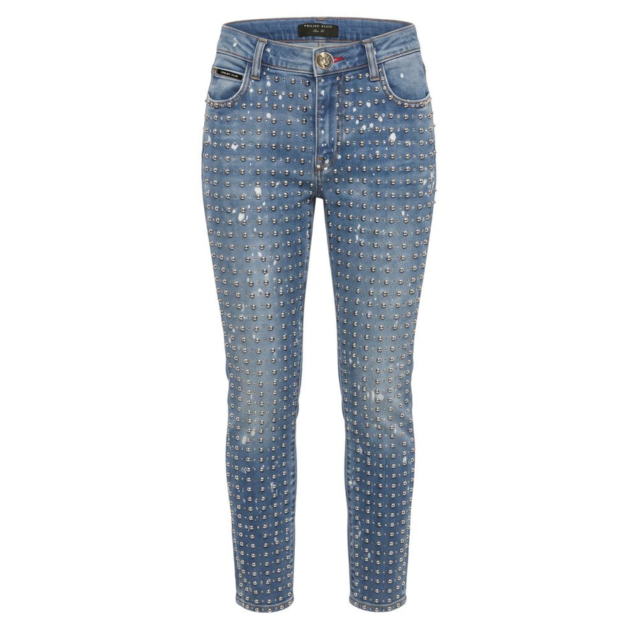Blue Cotton Women Jeans