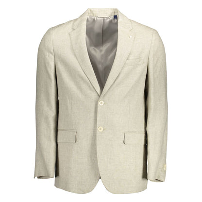 Beige Linen Men's Jacket