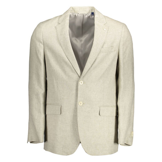 Beige Linen Men's Jacket