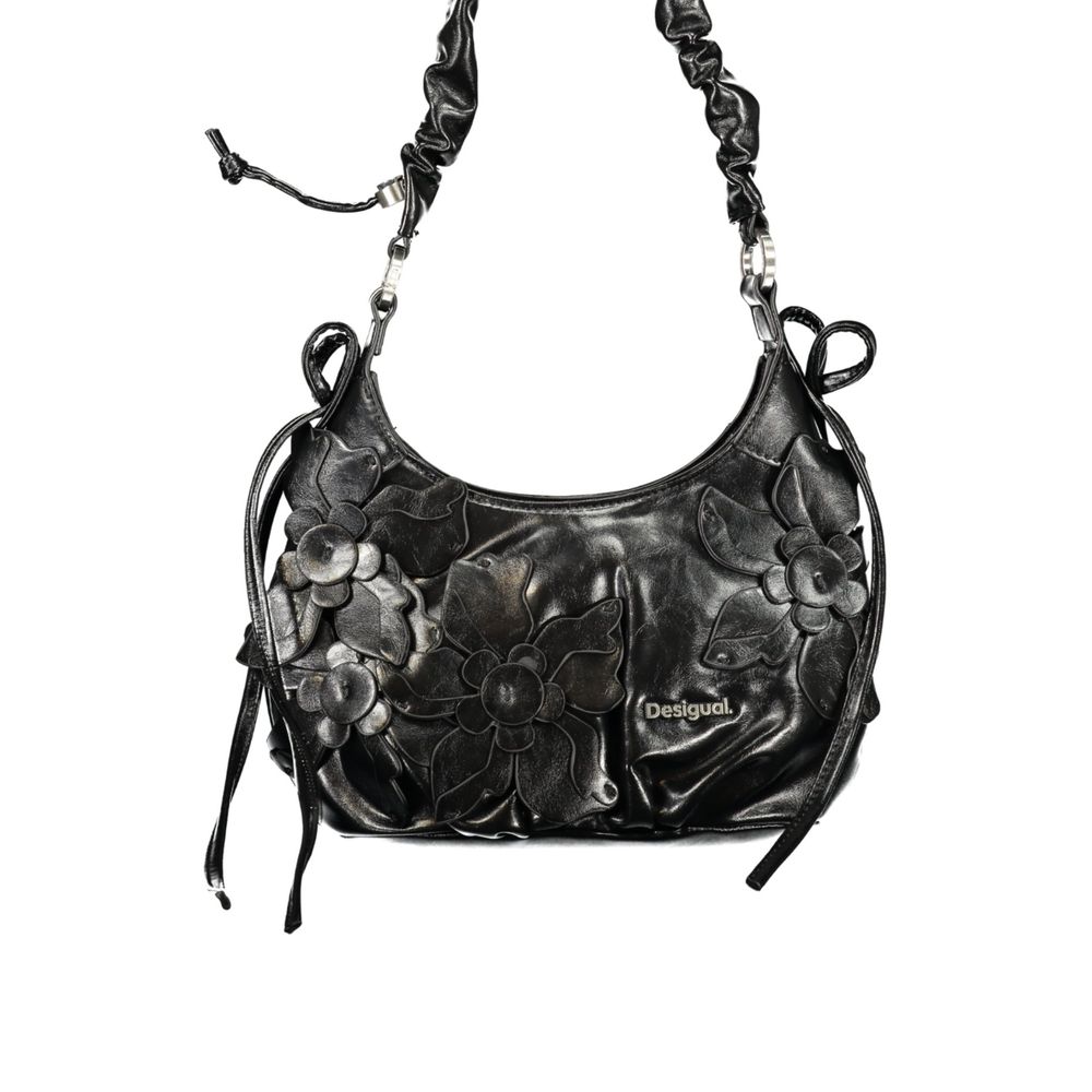 Nero Polyurethane Women's Bag with Adjustable Strap