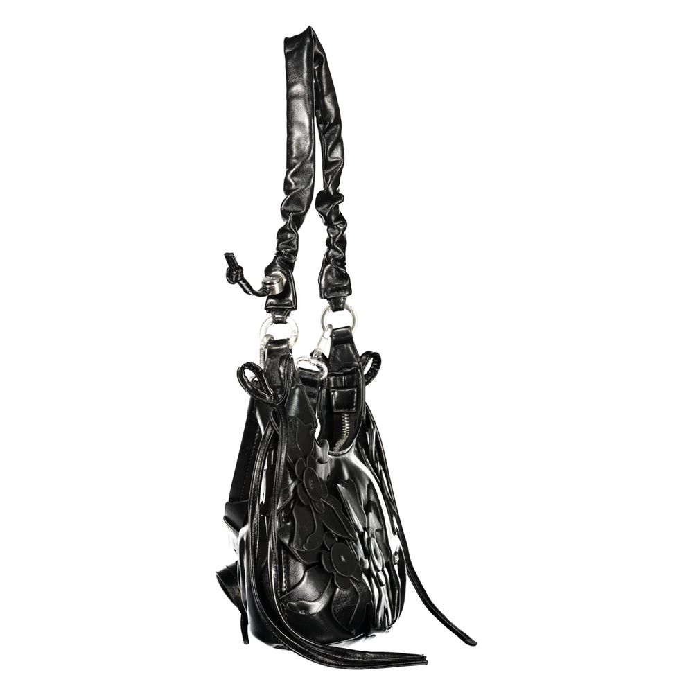 Nero Polyurethane Women's Bag with Adjustable Strap