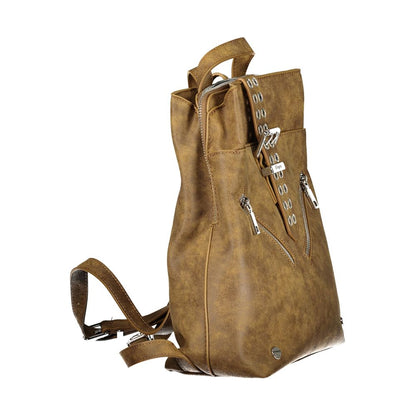 Brown Polyurethane Women's Backpack for Trendy Adventures