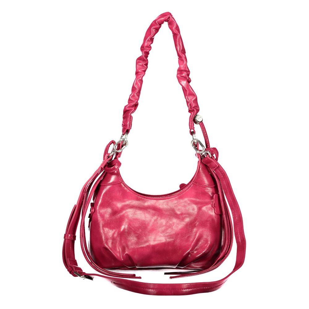 Pink Polyurethane Women's Bag