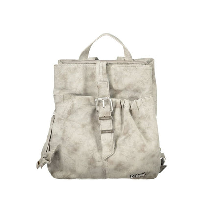 Gray Polyurethane Women's Backpack